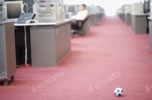 Preview: Soccer Ball On Floor In Office Hallway