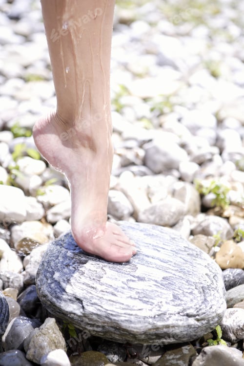 Preview: Detail Of Foot And Leg With Water Dripping Down