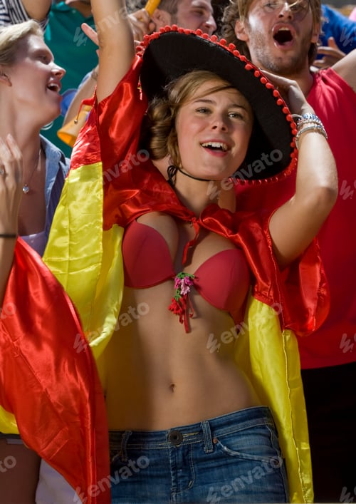 Preview: Spanish Fans At Soccer Game In Cape Town, South Africa