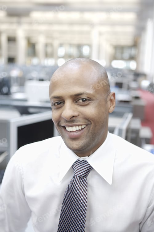 Preview: Close Up African Businessman Smiling In Office