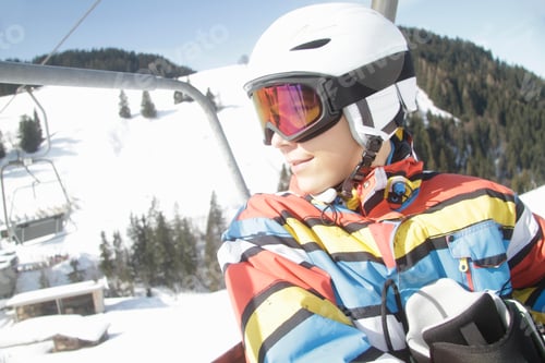 Preview: Teenage Boy On Ski Lift, Looking Away