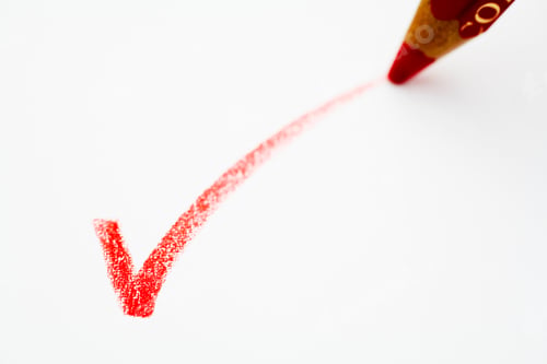 Preview: Red Pencil Writing A Check Mark