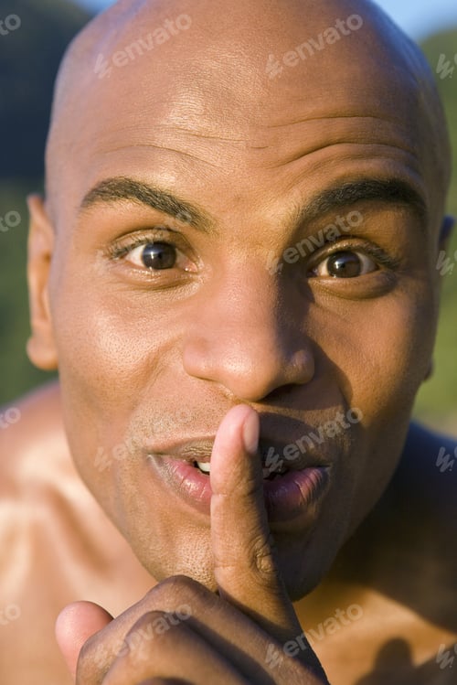 Preview: Close Up Of African Man Shushing