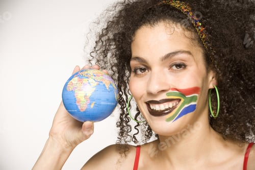 Preview: Young Woman Holding Small Globe