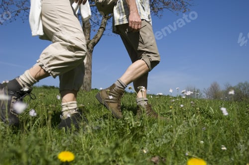 Preview: Surface Shot Of Couple Walking In Grass