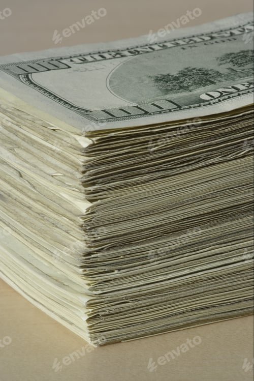 Preview: Close Up Of Stack Of Us One Hundred Dollar Bills