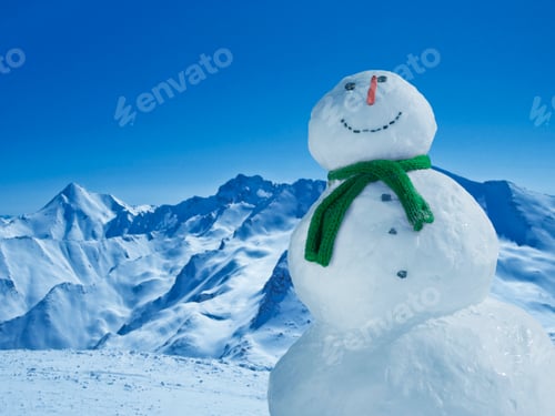 Preview: Smiling Snowman In Mountains Near Ischgl, Austria