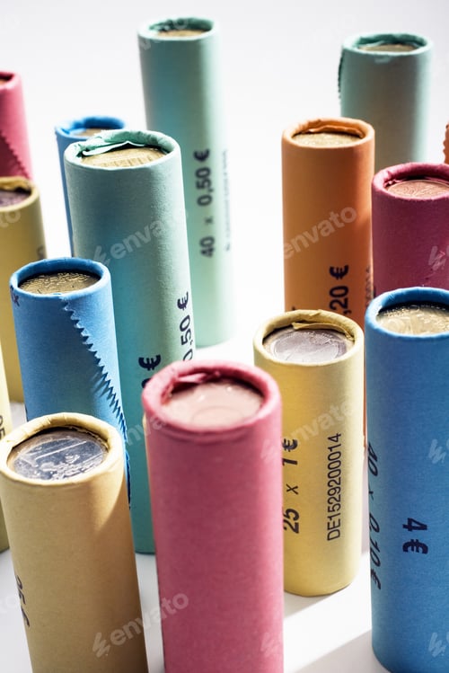 Preview: Rolls Of Assorted Euro Coins