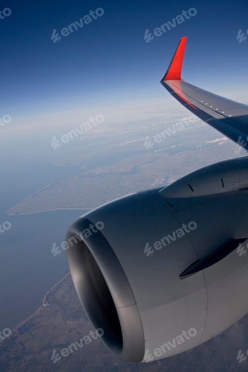 Preview: Turbine Of An Airplane In Flight