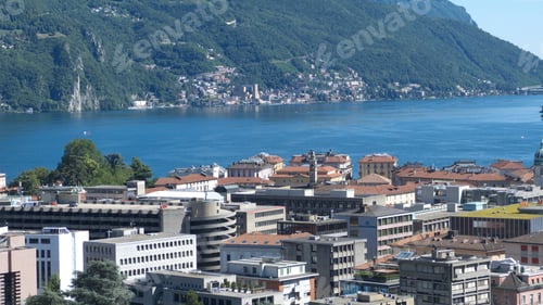 Preview: Lugano, Ticino, Switzerland, To Lake Lugano And Campione D'Italia