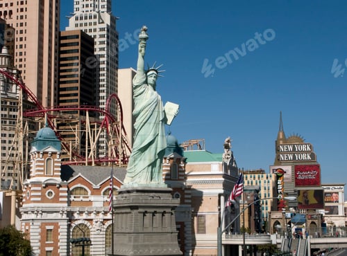 Preview: Copy Of The Statue Of Liberty In Front Of The New York-New York Hotel In Las Vegas, Nevada, Usa