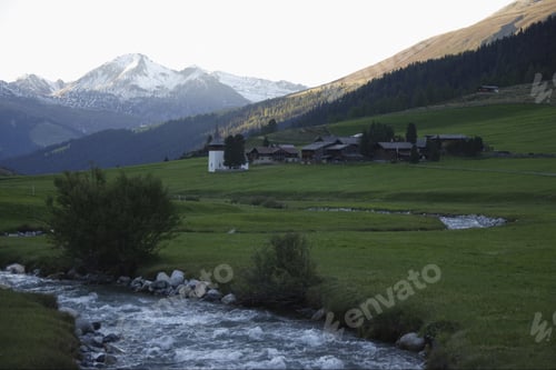 Preview: View To Sertig And Chüealpbach, Walser Settlement, Davos, Graubuenden, Grisons, Switzerland