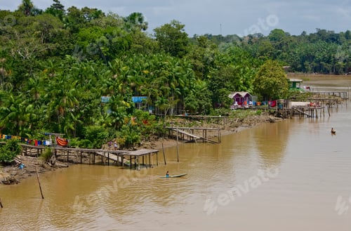 Preview: Little Village At The Riverbank Of Breves Channels Near Breves, Brazil
