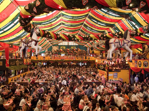 Preview: The Interior Of The Hippodrom Beer Tent, Oktoberfest, Munich, Germany