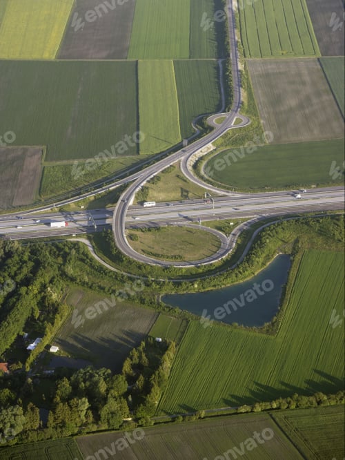 Preview: Aerial View Of Highway, Bavaria, Germany