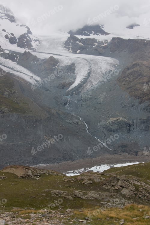Preview: Melting Glacier, View From Gornercrest, Zermatt, Valais, Switzerland, Europe