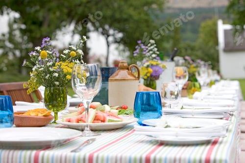 Preview: A Table Set For A Summer Garden Party, Close-Up