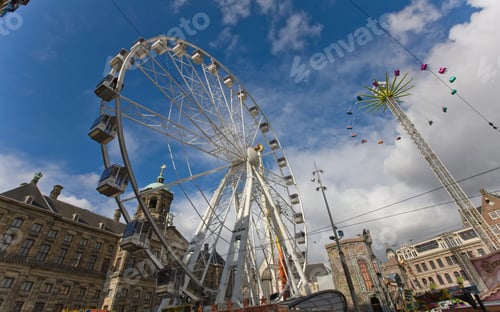 Preview: The Yearly Fair On The Dam Square In Front Of The Royal Palace Of Amsterdam, Amsterdam, Netherlands