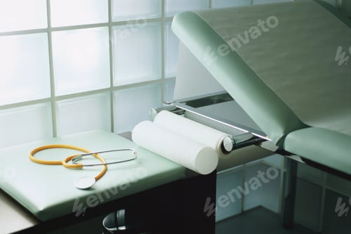 Preview: Low Angle View Of A Female Doctor Walking Down A Staircase In A Hurry