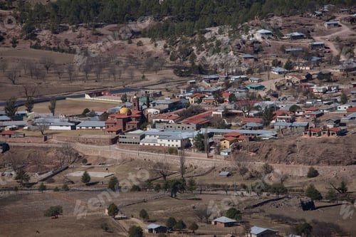 Preview: Aerial View Of Cerocahui, Chihuahua, Mexico