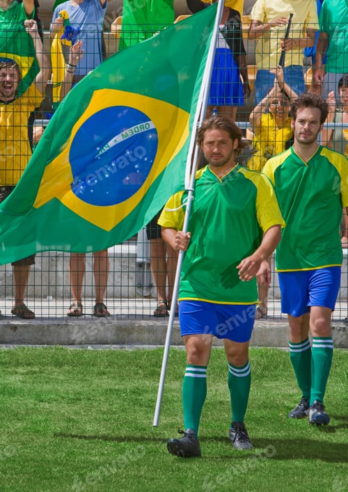 Preview: Brazilian Fans And Brazilian Soccer Players At Game In Cape Town, South Africa