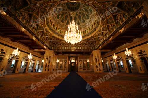 Preview: Inside Al-Ghubrah Or Grand Mosque Sultan Qaboos, Built In 2001, Muscat, Oman