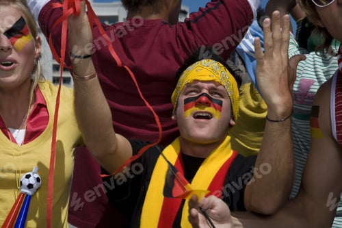 Preview: Frustrated Male Sports Fan With Arms Raised