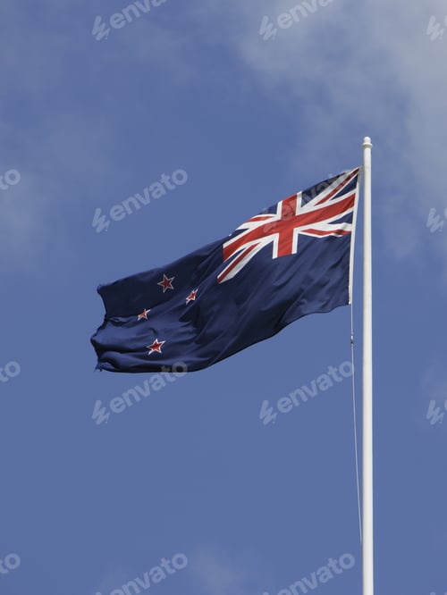 Preview: Low Angle View Of New Zealand Flag