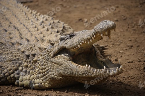 Preview: Close Up Of Crocodile With Mouth Open