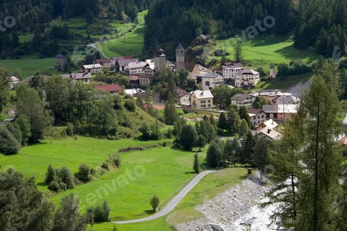 Preview: View From Fluela Pass To Susch, Lower Engadin, Engadin, Grisons, Switzerland