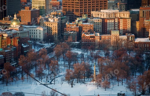 Preview: View From Prudential Skywalk Observatory Over Boston Common And The Massachusetts State House In