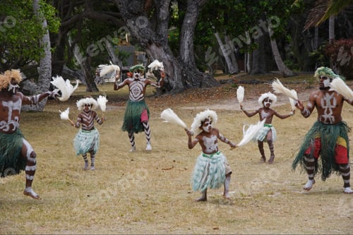 Preview: Melanesian Men And Children Performing Traditional Dance, Ile Des Pins, New Caledonia, Overseas