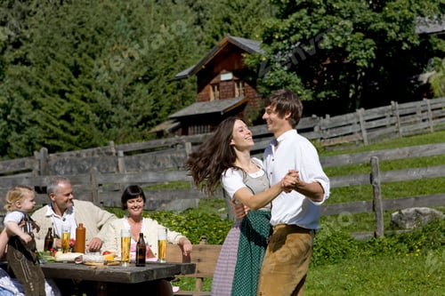 Preview: Young Couple Dancing At Picnic In Austria