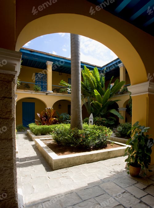 Preview: Inner Courtyard Of Palacio Del Conde De Casa Bayona, Museo De Arte Colonial, Havana, Cuba