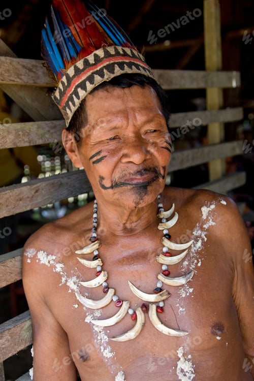 Preview: Bora Indian With Traditional Make-Up, Bora Village, Peru