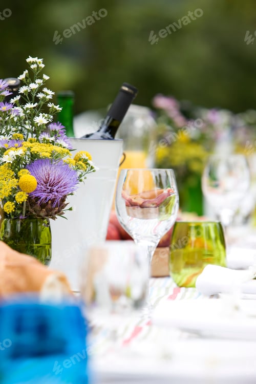 Preview: A Table Set For A Summer Garden Party, Close-Up