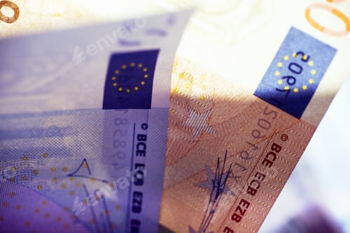 Preview: Close Up Of Assorted Euro Banknotes