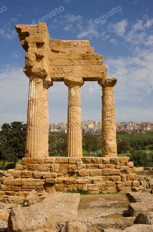 Preview: The Reassembled Remains Of The Temples Of Castor And Pollux, Valley Of The Temples, Agrigento