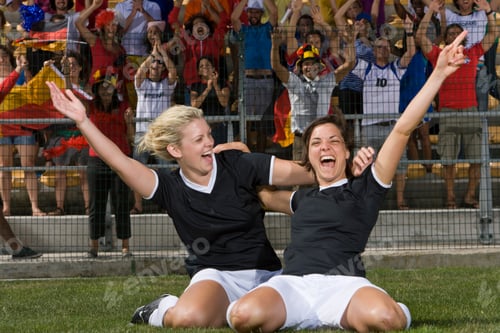 Preview: German Female Soccer Players Celebrating Goal