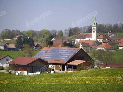 Preview: Barn With Solar Energy Panels, Bavaria, Germany