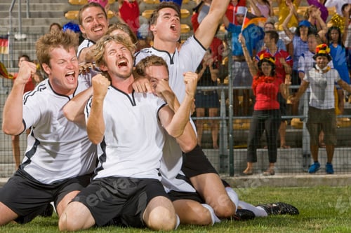 Preview: German Soccer Players Celebrating Win At Game In Cape Town, South Africa