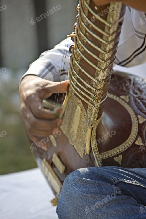 Preview: Man Playing The Sitar, Agra, India, South Asia
