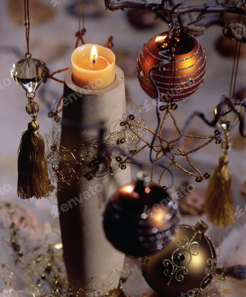 Preview: Still Life Of A Burning Christmas Candle