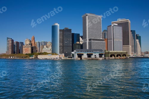 Preview: View From Rockefeller Center To Hudson River In The Evening, Manhattan, New York City, New York