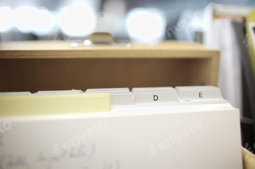 Preview: Close Up Of File Box With Alphabetized Tabs