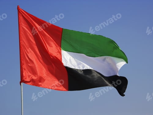 Preview: Flag Of United Arab Emirates Blowing In The Wind