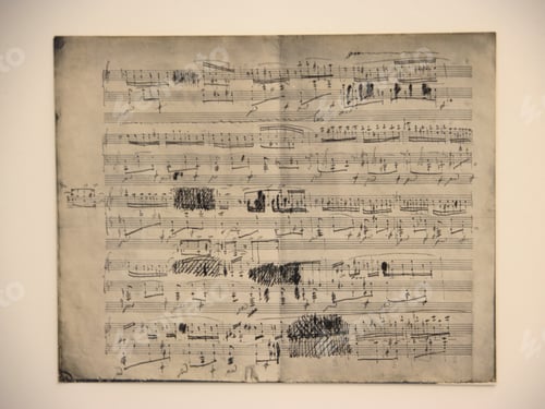 Preview: Original Sheet Of Music Of Frederic Chopin At The Real Cartuja De Valldemossa, Mallorca, Spain