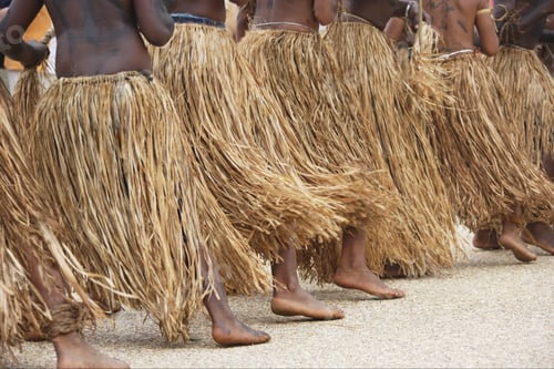 Preview: Group Of Melanesians Performing Dance, Hienghene, New Caledonia, Overseas Territory Of France