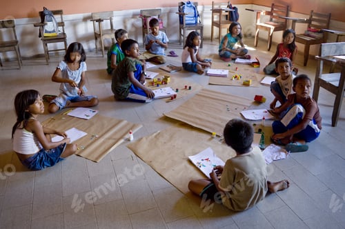 Preview: Children In School In Cuxiu Muni, Amazon River, Brazil