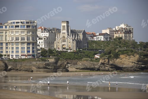 Preview: Beach With Buildings In Background, Biarritz, France